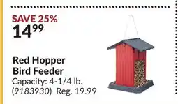 Princess Auto Red Hopper Bird Feeder offer