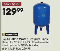 Princess Auto 26.4 Gallon Water Pressure Tank offer