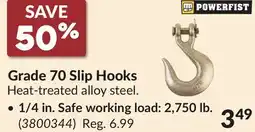 Princess Auto 1/4 in. Safe working load: 2,750 lb Grade 70 Slip Hooks offer