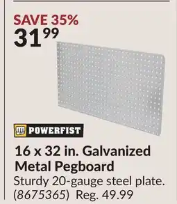 Princess Auto 16 x 32 in. Galvanized Metal Pegboard offer