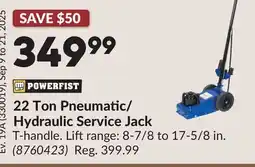 Princess Auto 22 Ton Pneumatic/ Hydraulic Service Jack offer