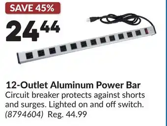Princess Auto 12-Outlet Aluminum Power Bar offer
