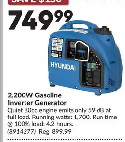 Princess Auto 2,200W Gasoline Inverter Generator offer