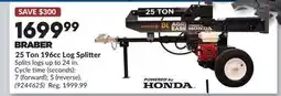 Princess Auto 25 Ton 196cc Log Splitter offer