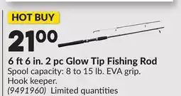 Princess Auto 6 ft6 in. 2 pc Glow Tip Fishing Rod offer