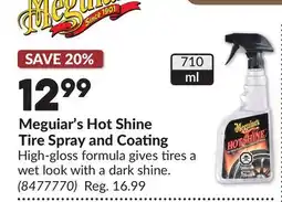 Princess Auto Meguiar's Hot Shine Tire Spray and Coating offer