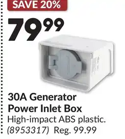 Princess Auto 30A Generator Power Inlet Box offer