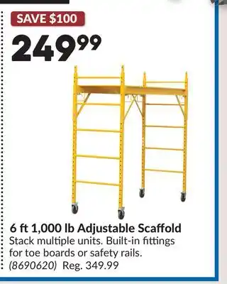 Princess Auto 6 ft1,000 lb Adjustable Scaffold offer