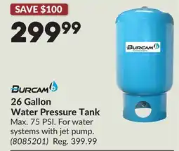 Princess Auto 26 Gallon Water Pressure Tank offer