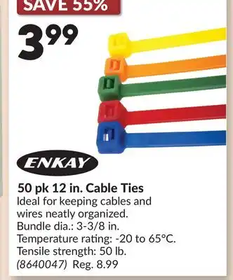 Princess Auto 50 pk 12 in. Cable Ties offer