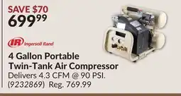 Princess Auto 4 Gallon Portable Twin-Tank Air Compressor offer
