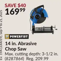 Princess Auto 14 in. Abrasive Chop Saw offer