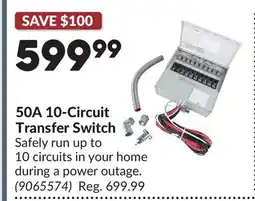 Princess Auto 50A 10-Circuit Transfer Switch offer