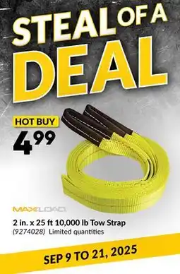 Princess Auto 2 in. x 25 ft 10,000 lb Tow Strap offer