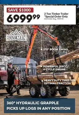 Princess Auto 2 Ton Timber Trailer offer