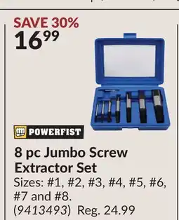 Princess Auto 8 pc Jumbo Screw Extractor Set offer