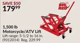 Princess Auto 1,500 lb Motorcycle/ATV Li offer