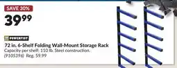 Princess Auto 72 in. 6-Shelf Folding Wall-Mount Storage Rack offer