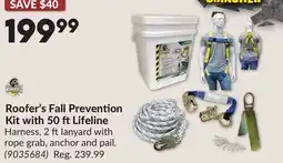 Princess Auto Roofer's Fall Prevention Kit with 50 ft Lifeline offer