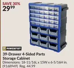 Princess Auto 39-Drawer 4-Sided Parts Storage Cabinet offer