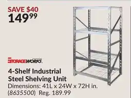 Princess Auto 4-Shelf Industrial Steel Shelving Unit offer