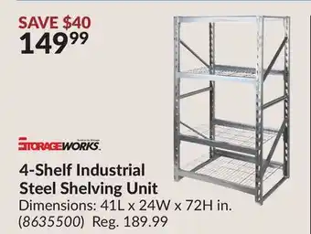 Princess Auto 4-Shelf Industrial Steel Shelving Unit offer