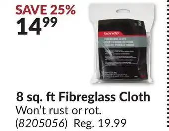 Princess Auto 8 sq. ftFibreglass Cloth offer