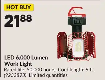 Princess Auto LED 6,000 Lumen Work Light offer