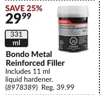 Princess Auto Bondo Metal Reinforced Filler offer