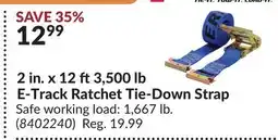 Princess Auto 2 in. x 12 ft3,500 lb E-Track Ratchet Tie-Down Strap offer