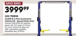 Princess Auto 10,000 lb 2-Post Asymmetric Vehicle Lift- Special Order Only offer