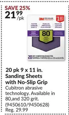 Princess Auto 20 pk 9 x 11 in. Sanding Sheets with No-Slip Grip offer