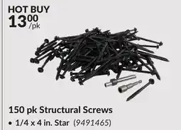 Princess Auto 1/4 x 4 in. Star 150 pk Structural Screws offer