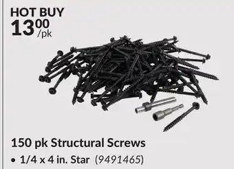 Princess Auto 1/4 x 4 in. Star 150 pk Structural Screws offer
