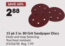 Princess Auto 15 pk 5 in. 80 Grit Sandpaper Discs offer