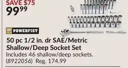 Princess Auto 50 pc 1/2 in. dr SAE/Metric Shallow/Deep Socket Set offer