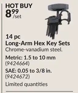 Princess Auto 14 pc Long-Arm Hex Key Sets offer