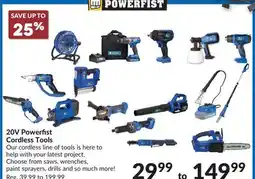 Princess Auto 20V Power Fist Cordless Tools offer