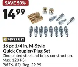 Princess Auto 16 pc 1/4 in. M-Style Quick Coupler/Plug Set offer