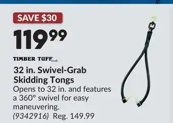 Princess Auto 32 in. Swivel-Grab Skidding Tongs offer