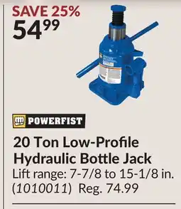 Princess Auto 20 Ton Low-Profile Hydraulic Bottle Jack offer