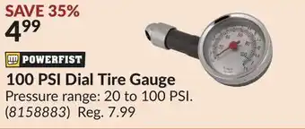 Princess Auto 100 PSI Dial Tire Gauge offer