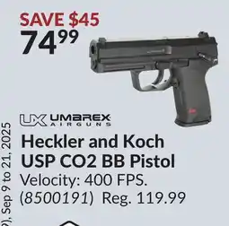 Princess Auto Heckler and Koch USP CO2 BB Pistol offer