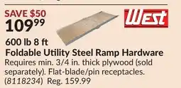 Princess Auto 600 lb 8 Foldable Utility Steel Ramp Hardware offer
