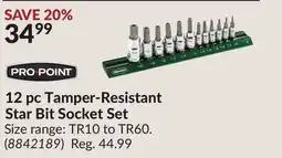Princess Auto 12 pc Tamper-Resistant Star Bit Socket Set offer