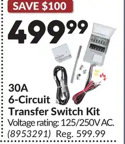 Princess Auto 6-Circuit Transfer Switch Kit offer