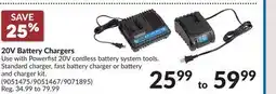 Princess Auto 20V Battery Chargers offer