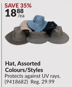 Princess Auto Hat, Assorted Colours/Styles offer