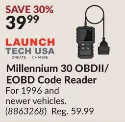 Princess Auto Millennium 30 OBDII/ EOBD Code Reader offer