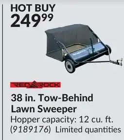 Princess Auto 38 in. Tow-Behind Lawn Sweeper offer